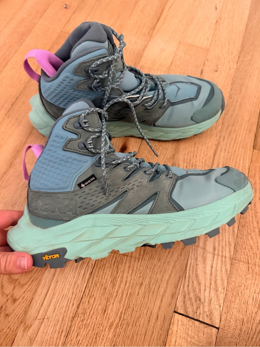 Hoka Women's Anacapa Mid Gtx Hiking Shoes Boots in mist green - Picture 4 of 7